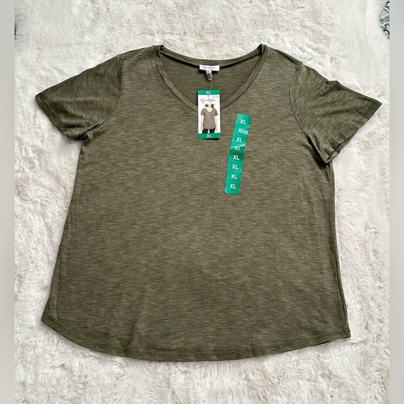 Jessica Simpson Ladies' V-Neck Knit Top (Green X-Large) - Picture 7 of 8